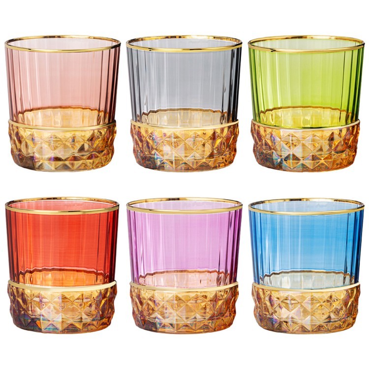 Набор стаканов для воды/виски из 6 шт. 300мл "premium golors" ART DECOR (326-107)