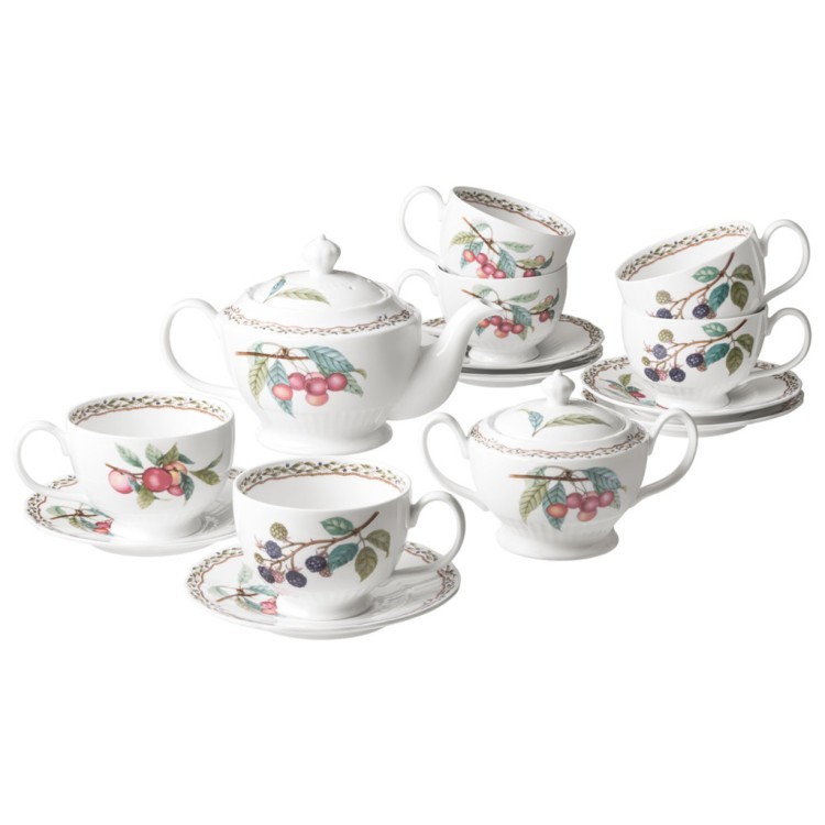 Чайный сервиз lefard "fruit garden" на 6 пер. 14 пр. 800/350/260 мл Lefard (590-641)