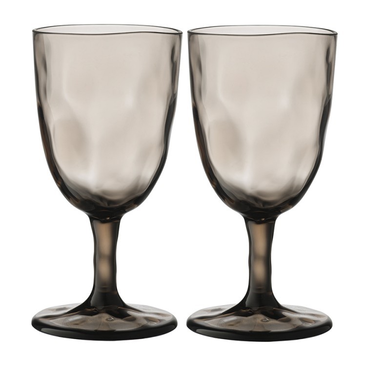 Набор бокалов из акрила hollow для вина, 430 мл, серо-коричневый, 4 шт. (77572)