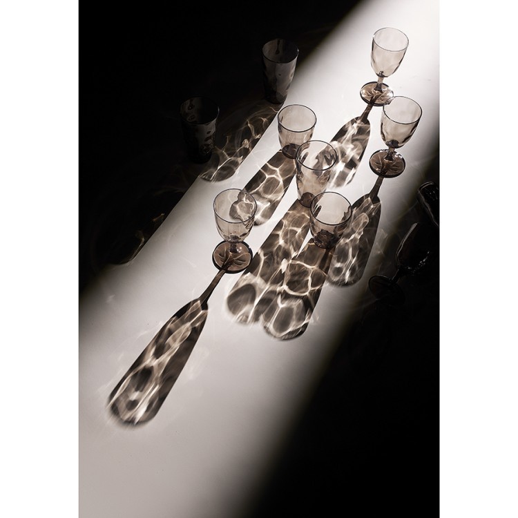 Набор бокалов из акрила hollow для вина, 430 мл, серо-коричневый, 4 шт. (77572)