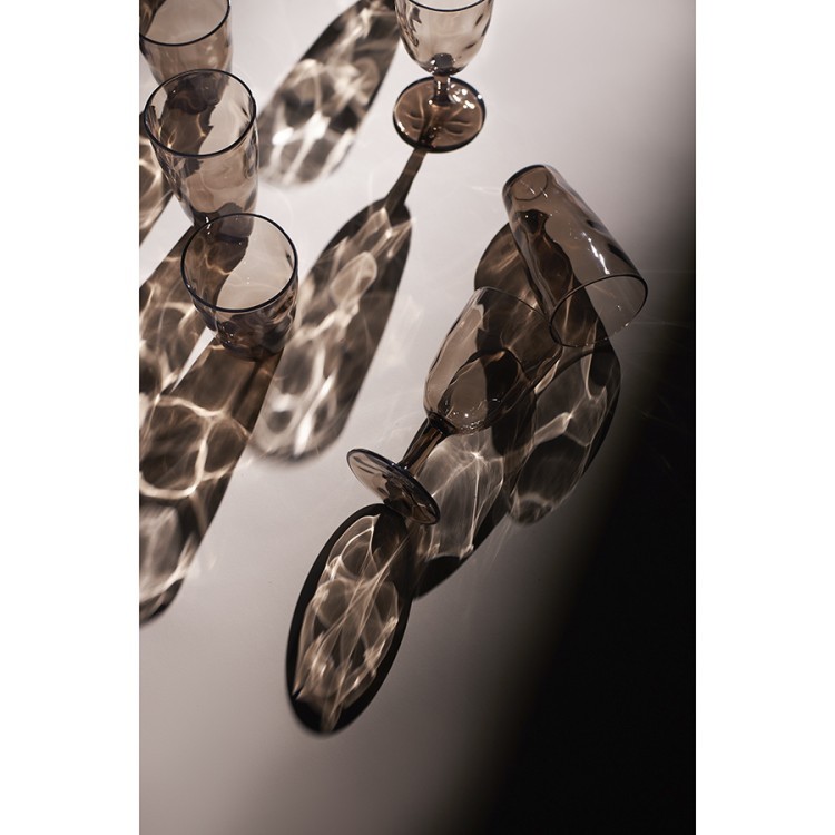 Набор бокалов из акрила hollow для вина, 430 мл, серо-коричневый, 4 шт. (77572)