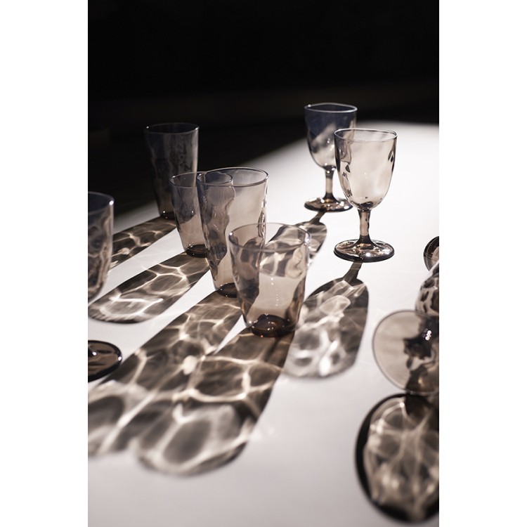 Набор бокалов из акрила hollow для вина, 430 мл, серо-коричневый, 4 шт. (77572)