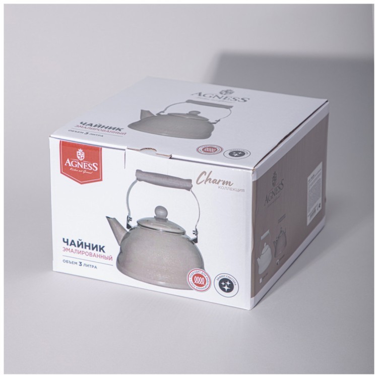 Чайник agness эмалированный серия "charm", 3,0л Agness (934-602)