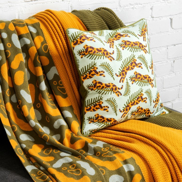 Плед вязаный с авторским принтом animal spots из коллекции wild, 130х180 см (65882)