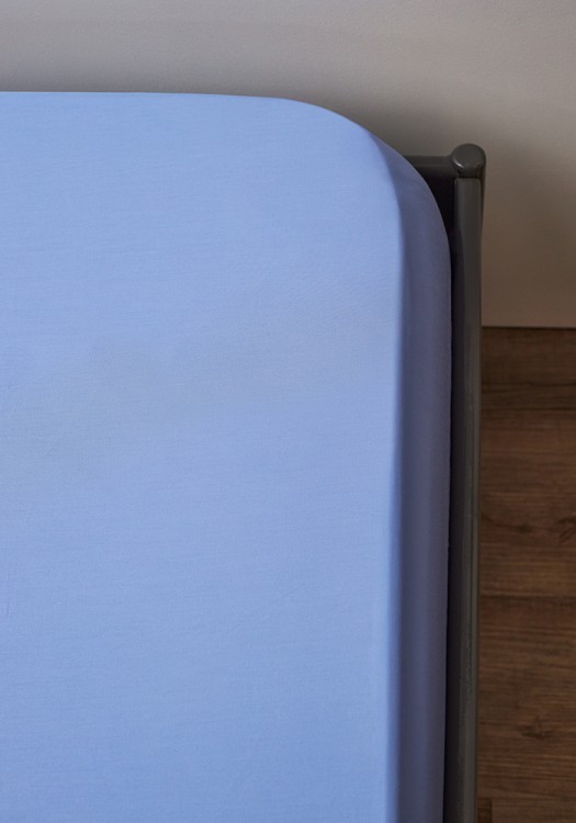 Простыня на резинке из премиального сатина сиреневого цвета из коллекции essential, 160х200х30 см (78487)