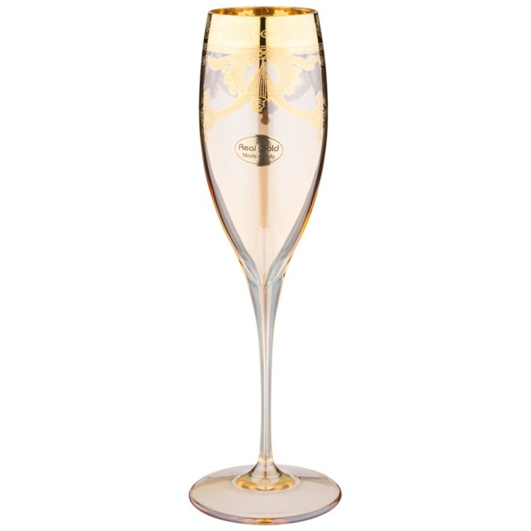 Набор бокалов для шампанского из 6 штук 260мл "amalfi ambra oro" ART DECOR (326-085)