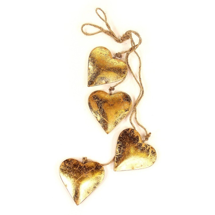 Гирлянда подвесная golden hearts (63118)
