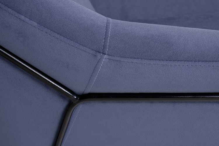 Кресло велюр голубой,опоры черные  80*87*75см (TT-00007682)