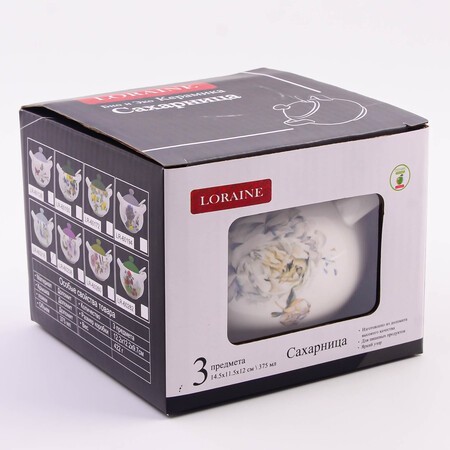 Сахарница 3пр 375мл Букет фантазий доломит LR (60216)