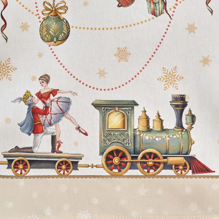 Скатерть  овальная  "щелкунчик" ,160х220см бежевый ,100% хлопок ,твил Lefard (850-757-41)