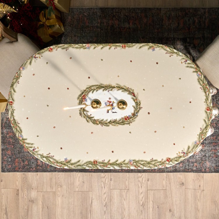 Скатерть  овальная  "щелкунчик" ,160х220см бежевый ,100% хлопок ,твил Lefard (850-757-41)