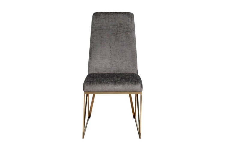 Стул велюр шенилл серый/браш.золото 49*65*99см (TT-00013559)