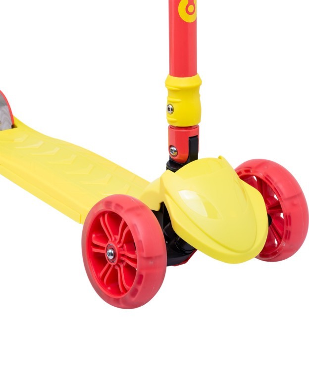 Самокат 3-колесный Bunny, 135/90 мм, желтый/красный (861121)