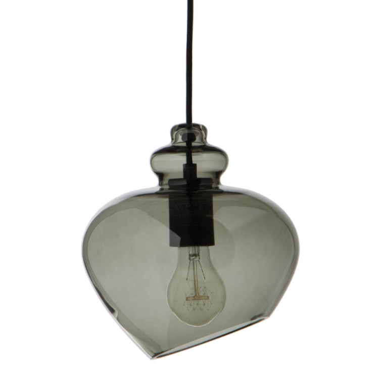 Лампа подвесная grace, 25хD21 см, зеленое дымчатое стекло, черный цоколь (67997)