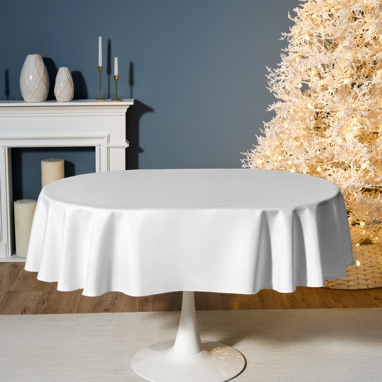 Скатерть  140х180 cm овальная, "феерия. серебро", цвет: белый, tm lefard, полиэстер 100% Lefard (986-004-27)