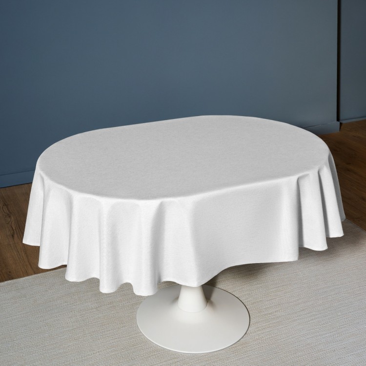 Скатерть  140х180 cm овальная, "феерия. серебро", цвет: белый, tm lefard, полиэстер 100% Lefard (986-004-27)