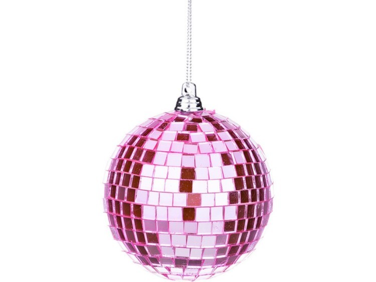 Декоративное изделие "шар диско" цвет:розовый диаметр=8 см Lefard (866-135)