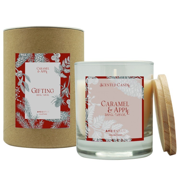 Свеча ароматическая gifting, Карамель и яблоко, 40 ч (72594)