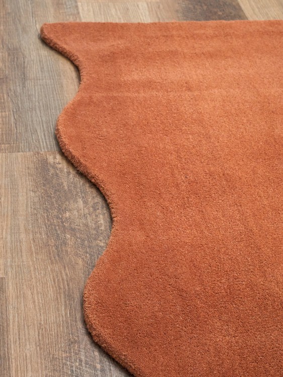 Ковер из шерсти over horizon терракотового цвета из коллекции trendy ruffles (79360)