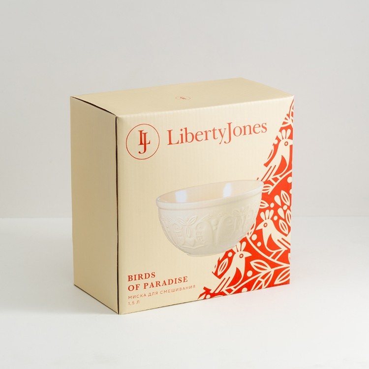 Миска для смешивания birds of paradise, 1,5 л, кремовая (75072)