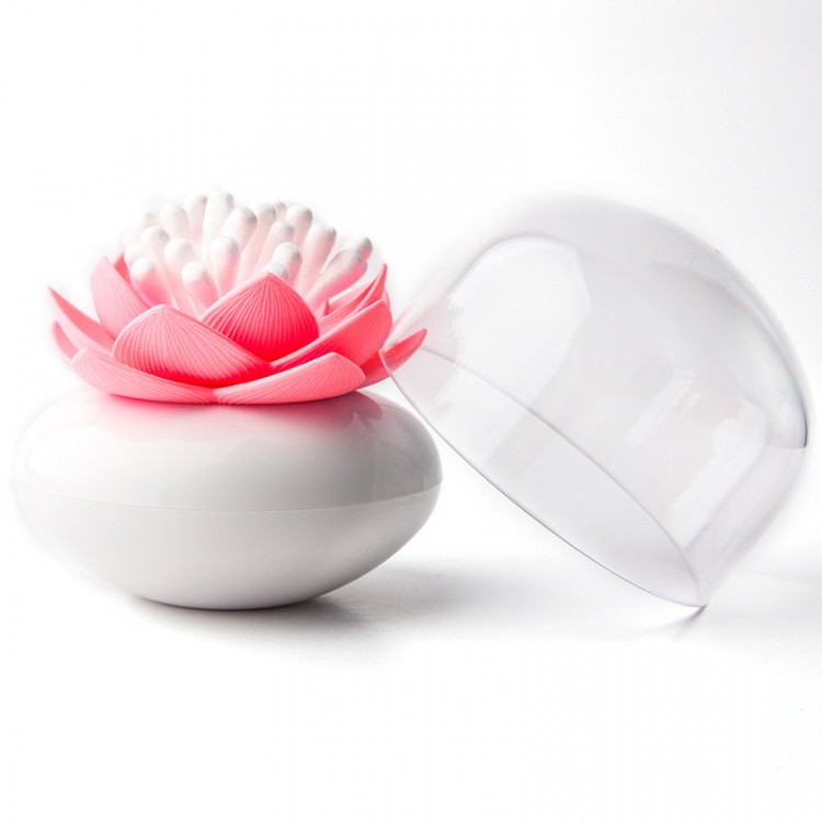 Контейнер для хранения ватных палочек lotus, белый/розовый (42647)