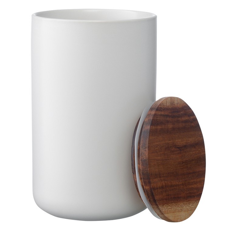 Банка для хранения керамическая, 750 мл, белая (73495)