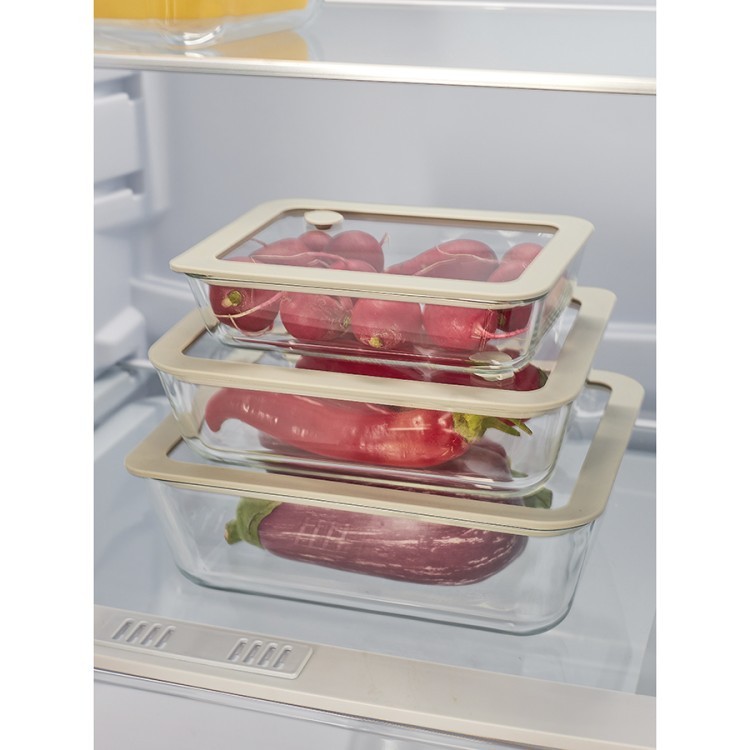 Контейнер для запекания и хранения с вакуумным эффектом vacuum glass, 700 мл, молочный (78844)