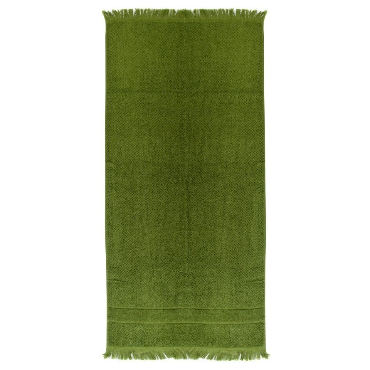 Полотенце банное с бахромой оливково-зеленого цвета essential, 70х140 см (63147)
