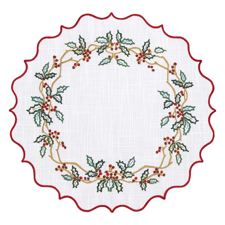 Набор из двух салфеток под приборы festive wreath из коллекции new year essential, D38 см (77779)