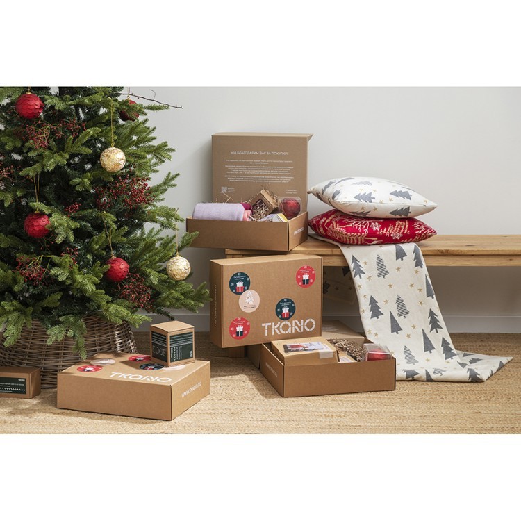 Подушка вязаная с новогодним рисунком winter fairytale  из коллекции new year essential, 45х45 см (74418)
