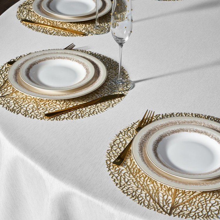 Скатерть  d220 cm круглая, "феерия. серебро", цвет: белый, tm lefard, полиэстер 100% Lefard (986-004-26)