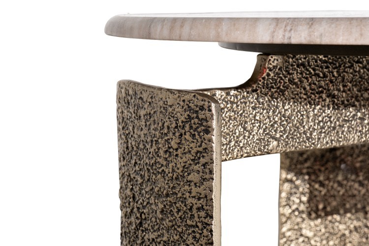 Стол журнальный мраморный d60*63см (TT-00014987)