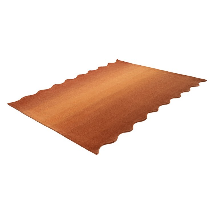 Ковер из шерсти over horizon терракотового цвета из коллекции trendy ruffles (79361)