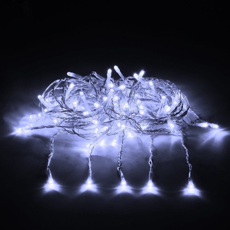 Светодиодная гирлянда для дома (холодный свет) Vegas Занавес 156 LED 12 нитей 1,5х1,5 м, 220V 55078 (69151)