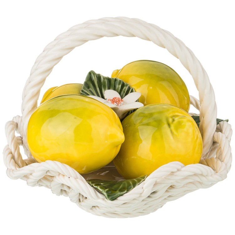 Изделие художественно-декоративное "корзинка с лимонами" диаметр 19 см высота 15 см ORGIA (335-377)