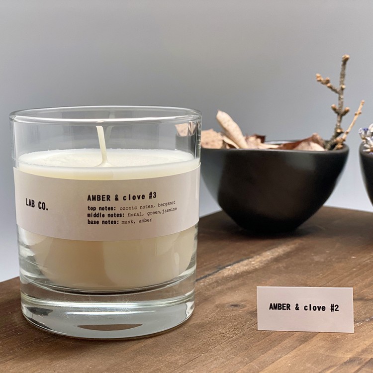 Свеча ароматическая lab co, amber&clove, 40 ч (70926)