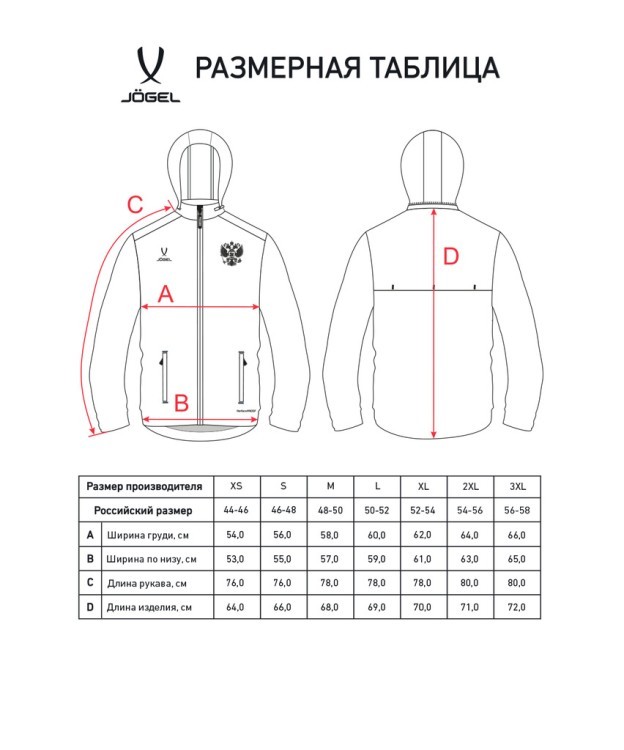 Куртка ветрозащитная JOGEL NATIONAL PerFormPROOF Rain Jacket, темно-синий (2110461)