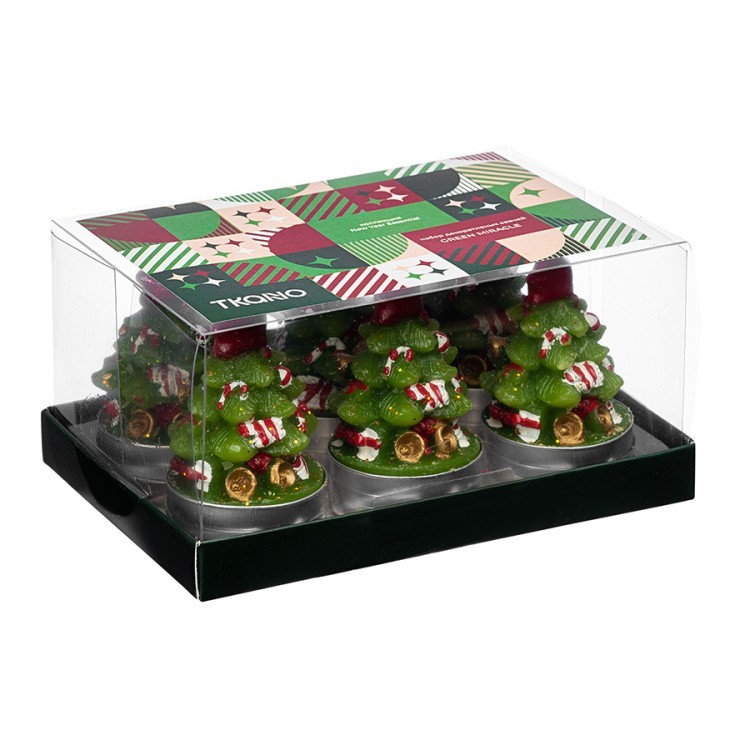 Набор декоративных свечей green miracle из коллекции new year essential, 6 шт. (78327)