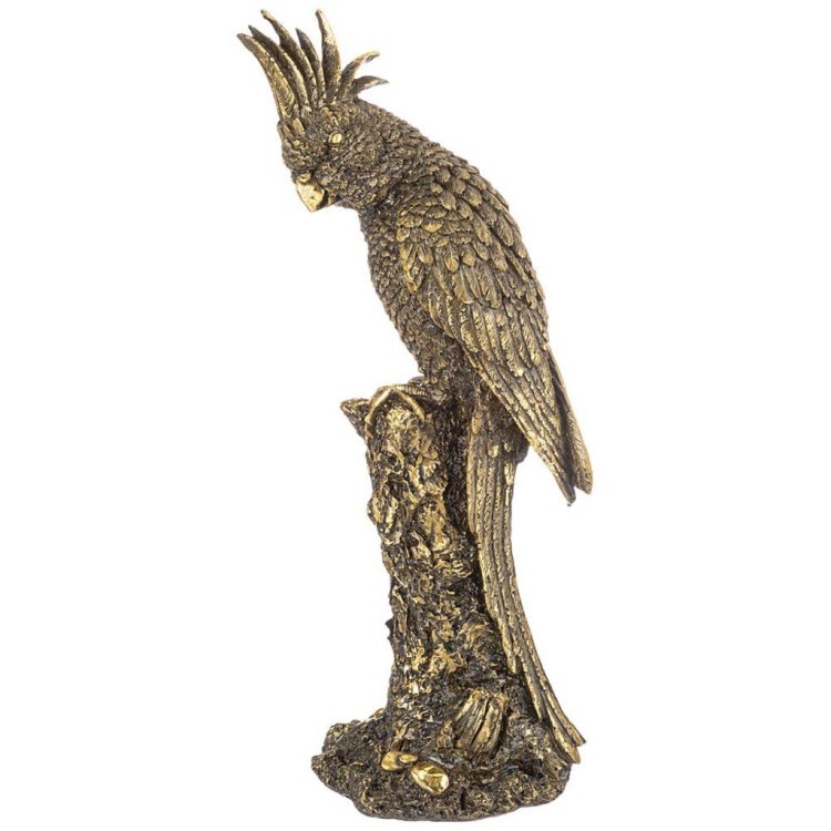 Фигурка декоративная "попугай на ветке" высота 36 см цвет: бронза с позолотой ИП Шихмурадов (169-393)
