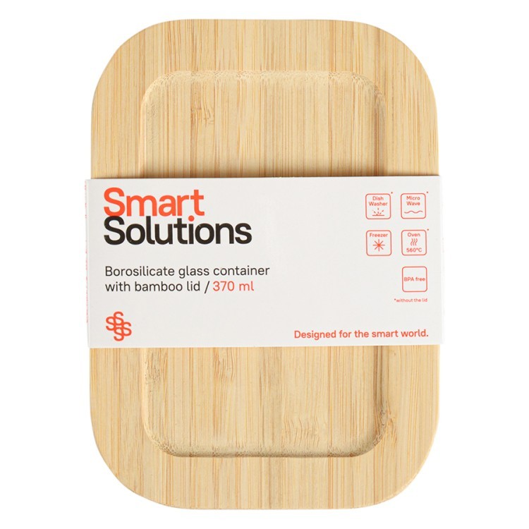 Контейнер для запекания и хранения smart solutions с крышкой из бамбука, 370 мл (73377)