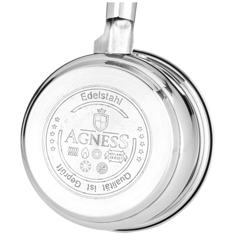 Ковш agness со стекл.крышкой серия classic 0,9 л. 14*7,5 см Agness (937-446)