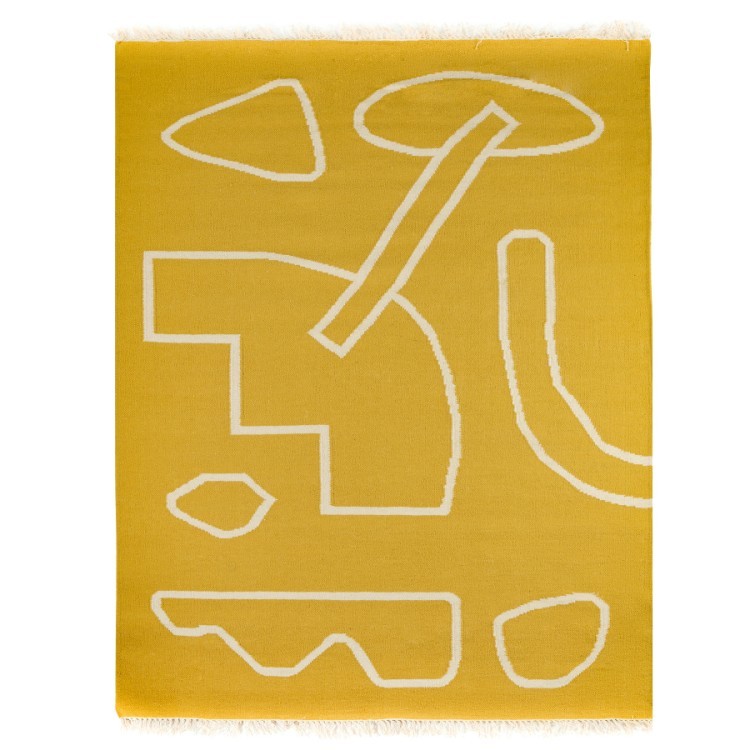 Ковер ручной работы из шерсти и хлопка poetry and steps горчичного цвета, 160х230 см (63176)