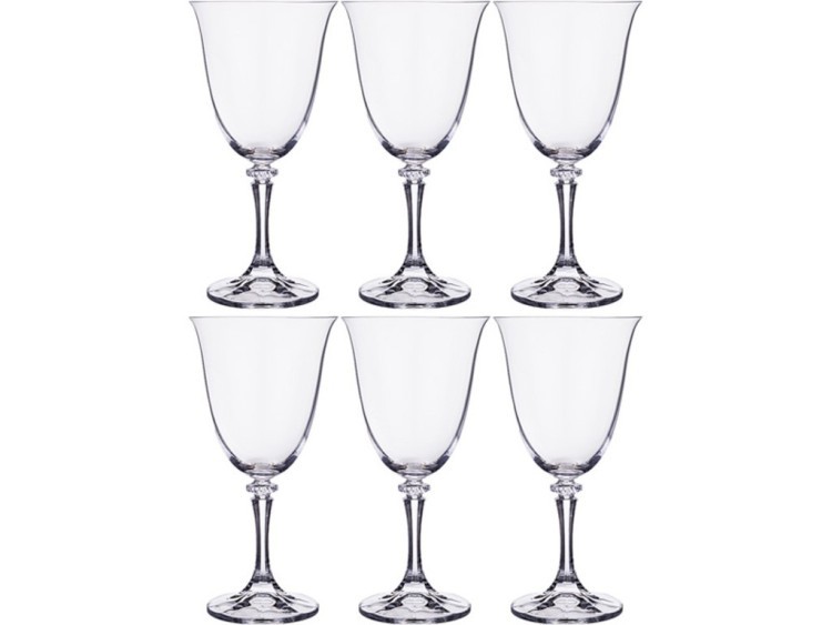 Набор бокалов для вина из 6 шт.  "branta" 360 мл высота=19,5 см Crystal Bohemia (669-241)
