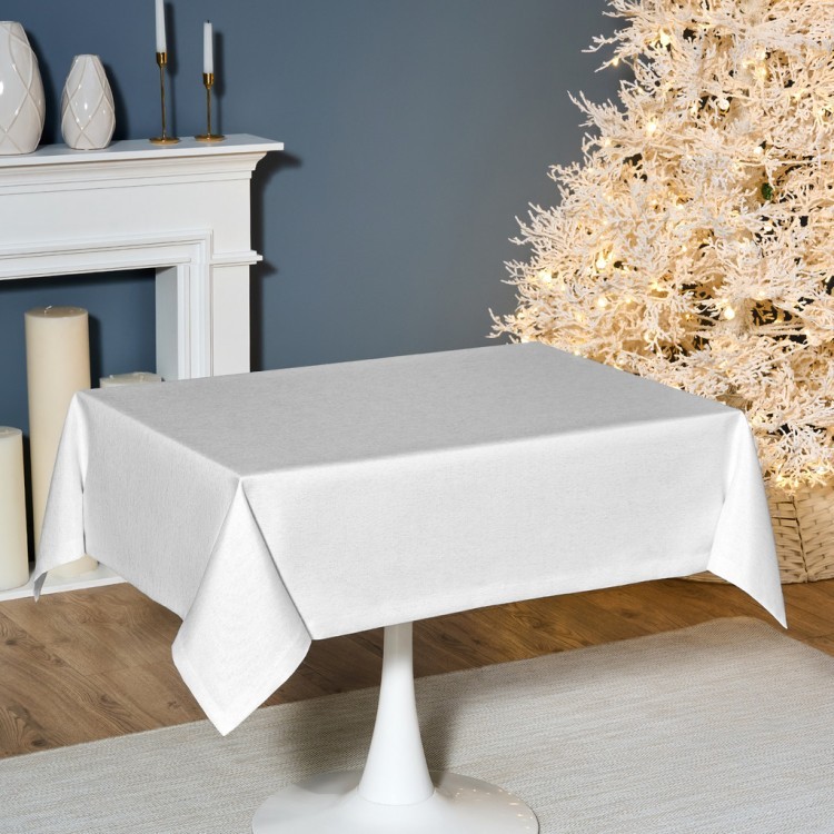 Скатерть 110х140 cm прямоугольная, "феерия. серебро", цвет: белый, tm lefard, полиэстер 100% (кор=34 Lefard (986-004-19)