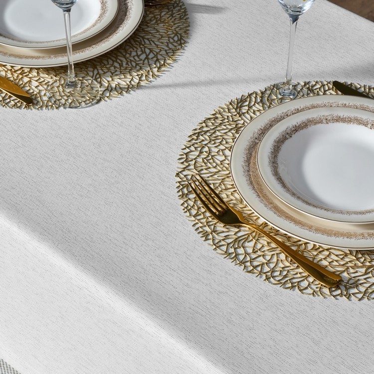 Скатерть 110х140 cm прямоугольная, "феерия. серебро", цвет: белый, tm lefard, полиэстер 100% (кор=34 Lefard (986-004-19)