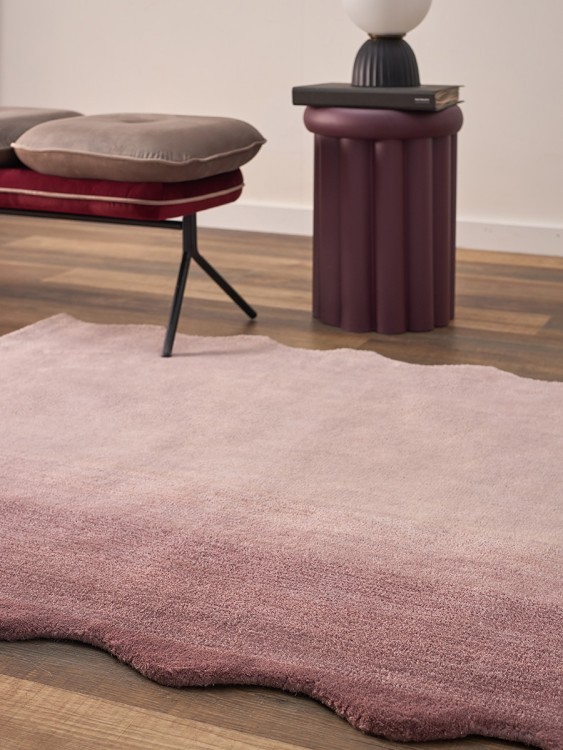 Ковер из шерсти over horizon цвета марсала из коллекции trendy ruffles (79363)