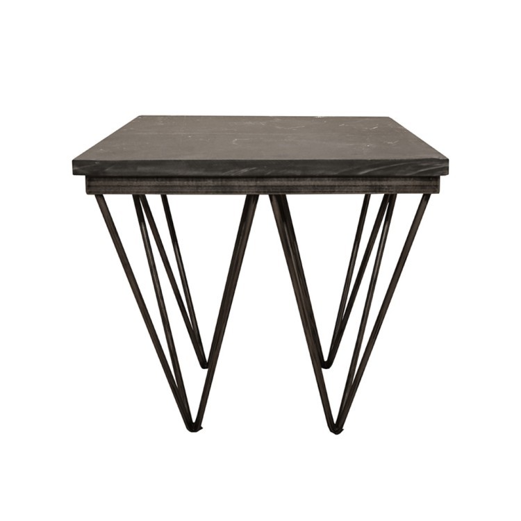 Стол приставной Кито F13605-10-S, Каркас металл, столешка камень, dark grey, ROOMERS FURNITURE
