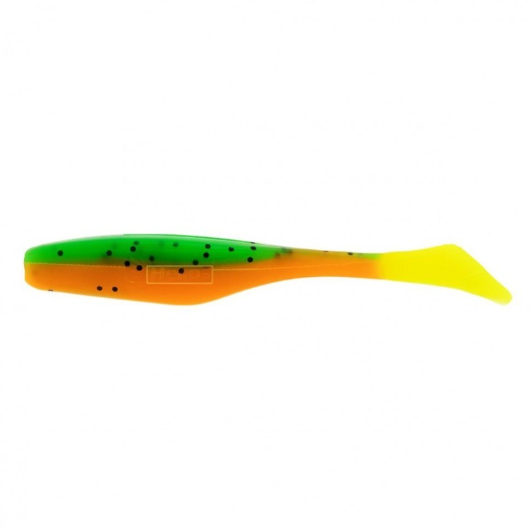 Виброхвост Helios Vigor 3,75"/9.5 см, цвет Pepper Green & Orange LT 7 шт HS-6-032 (77912)
