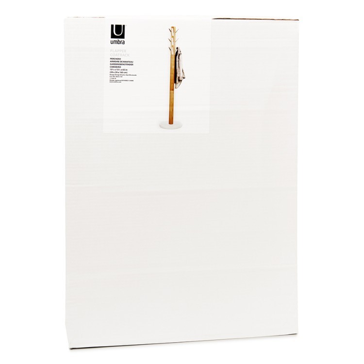 Вешалка напольная flapper, 169 см, белая/дерево (43306)