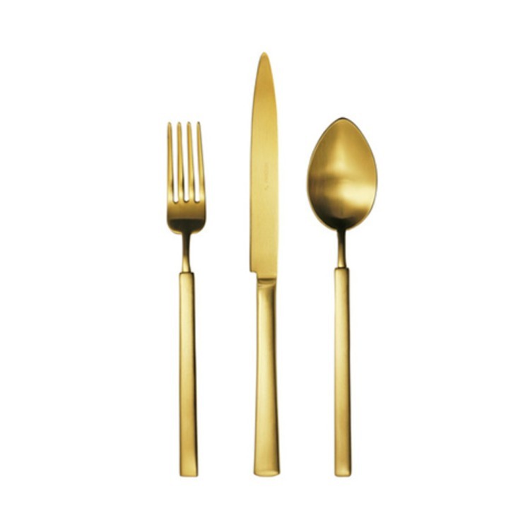 Нож столовый 148100104160000006, нержавеющая сталь 18/10, PVD, matte gold, HERDMAR Нож столовый 148100104160000006, нержавеющая сталь 18/10, PVD, matte gold, HERDMAR